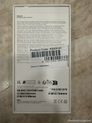 I Phone 15 128GB Black Bild 3