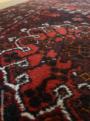 Handgeknüpfter persischer Turkmenen-Läufer - 290 x 90cm - Wolle auf Wolle - rot Bild 2