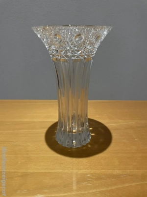 Große geschliffene Kristallglas-Vase - Bleikristall, klassischer Sternschliff