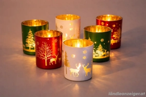 NEU: Weihnachtliche Teelichthalter aus Glas   Warmes Licht & festliche Motive - 3 Stück