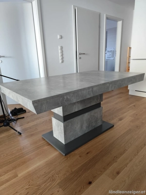 Esstisch ca. 140x80, ausklappbar, steingrau Bild 2