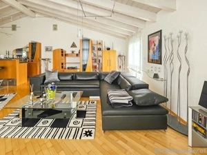 Ledercouch schwarz hochwertig Bild 2