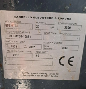 Toyota Gabelstapler 8FBMT30 Stapler Hubstapler defekt Bastler Bild 7