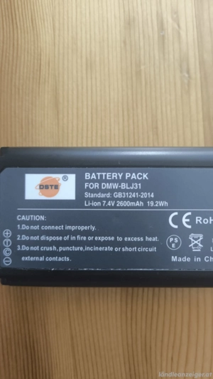 DMW-BTC14E Panasonic original Ladegerät + DMW-BLJ31E original Akku Batterie + Ersatzakku für S1 S1R Bild 3