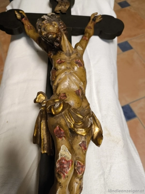 PREISREDUZIERT um -80% .... Alte Rarität! Standkreuz mit Pestchristus und Schmerzensmutter 19 Jhd.  Bild 4