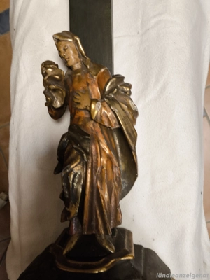 PREISREDUZIERT um -80% .... Alte Rarität! Standkreuz mit Pestchristus und Schmerzensmutter 19 Jhd.  Bild 9