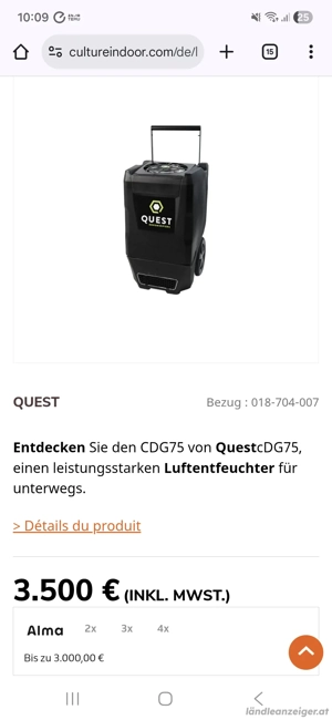 QUEST CDG 74 Nomadischer, leistungsstarker Luftentfeuchter