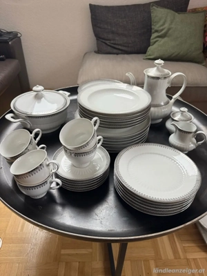 Geschirr Service Silberdekor