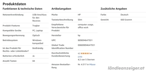 HP Slim Tastatur und Maus Set, kabellos Bild 4