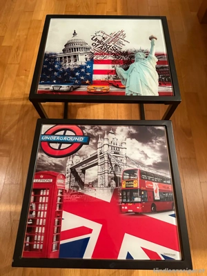 Beistelltische mit Glasplatten