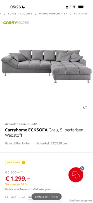 Ecksofa neuwertig Bild 2