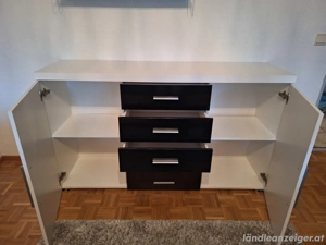 Kommode   Sideoboard schwarz weiß hochglanz Bild 3