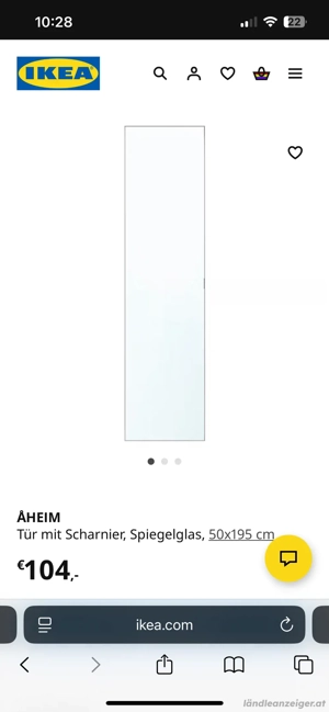 PAX Spiegeltür 50x195 cm   günstig abzugeben