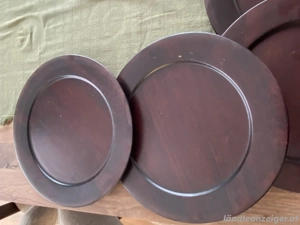 Esstisch Holzteller Untersetzer Durchmesser ca. 34cm Bild 4