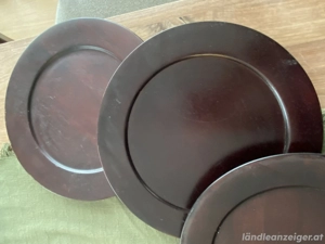 Esstisch Holzteller Untersetzer Durchmesser ca. 34cm Bild 2