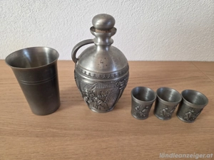 Zinn Set Becher Krug Trinkbecher Reinzinn