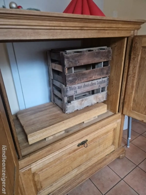 Bauernschrank, Buffet und Bar, Eiche massiv  Bild 3