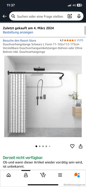 Duschvorhangstange Edelstahl NEU!! Bild 2