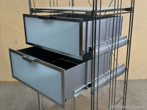 Balton Regal System Chrome & Glas, Schiebetür & Schubladen 370-710 - H 184cm Bild 2