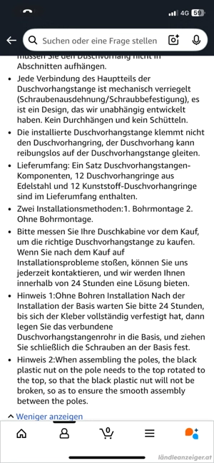 Duschvorhangstange Edelstahl NEU!! Bild 5