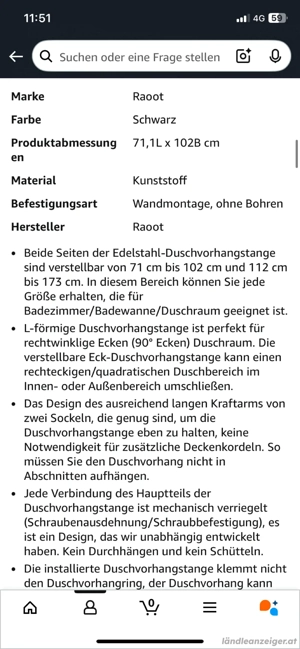 Duschvorhangstange Edelstahl NEU!! Bild 3