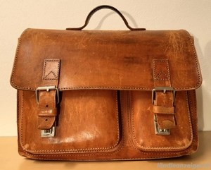 Schultasche Leder vintage Bild 2