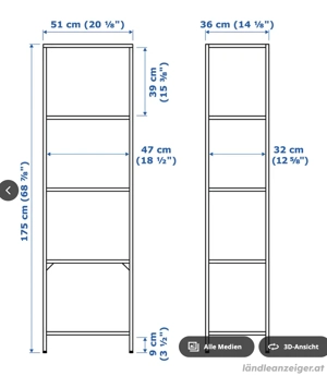 Regal Vittsjö Ikea, Glas Metall Bild 2