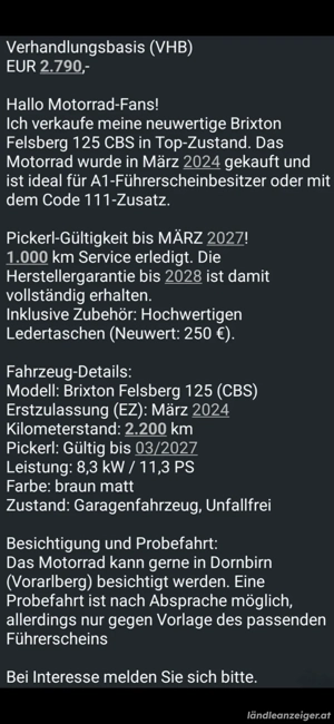 Motorrad Brixton Felsberg 125 CBS Bild 2