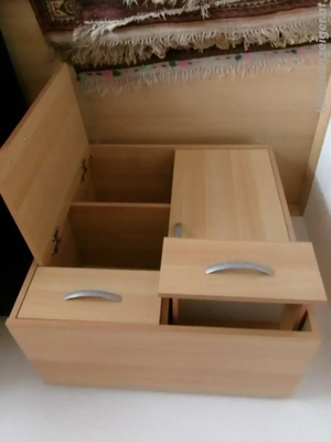 Holzkästchen mit 2 Schubladen + 2 Türen Bild 3