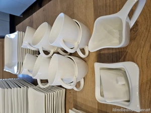 Geschirrset Weiß, Eckig, Top Zustand Bild 2