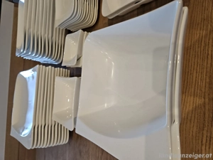 Geschirrset Weiß, Eckig, Top Zustand Bild 4