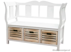 Holzbank weiß sehr schön Bild 3