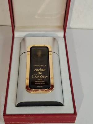 Santos de Cartier Paris - Eau de Toilette 50 ml Flakon - OVP in roter Box - Vintage - Rarität  Bild 3