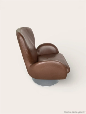 Drehsessel (Lounger) von KOINOR Deutschland. Bezug Echtleder braun