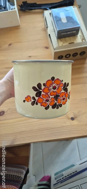 Emaille Topf mit Henkel Bild 4