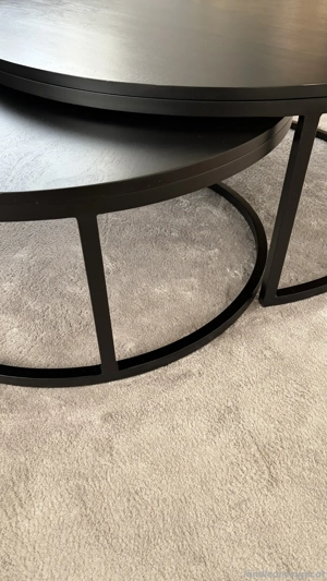 Couchtisch-Set rund aus echtem Mango-Holz Bild 3