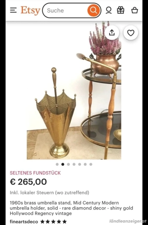 antiker Schirmständer Messing Bild 5