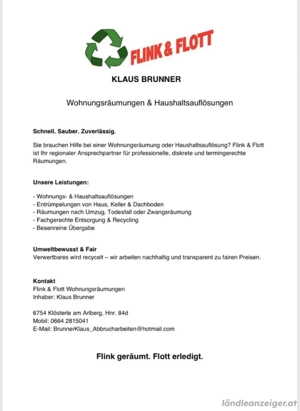 Wohnungs und Hausräumungen