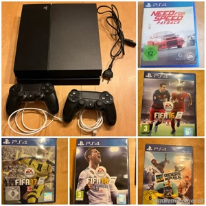PS4 Konsole + 5 Spiele (3 Fifa Spiele + Need for Speed + Riders Republic)