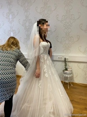 Brautkleid gr. 36 champagner Bild 3