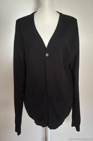 Herren Strickjacke geknöpft schwarz 