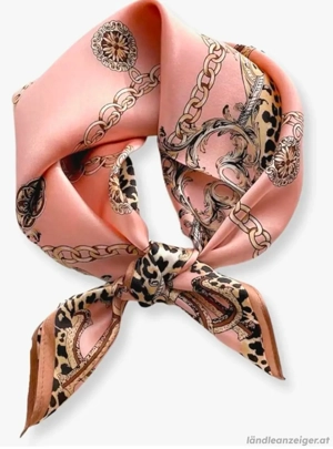 Seidentuch Rosa originalverpackt Leoparden Muster  Bild 2