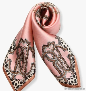 Seidentuch Rosa originalverpackt Leoparden Muster  Bild 7
