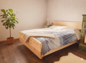 Große Zirbenbetten Aktion! Zirbenbett mit erhöhtem Kopf und Fußteil -38 % vom UVP (bis 31.03.2026)!