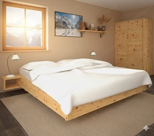 Zirbenbett "Perle aus Südtirol" 180 x 200 cm ohne Kopfteil (bis -40 % vom UVP!)