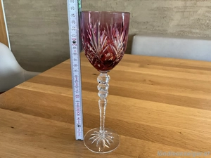 6 alte Weingläser Bleikristall Römerglas rot 