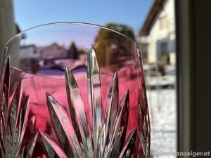 6 alte Weingläser Bleikristall Römerglas rot  Bild 4