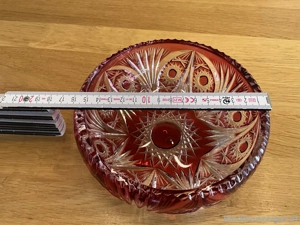 Bleikristall Schale rot  Bild 2