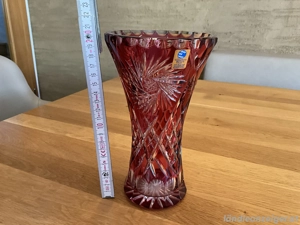 Bleikristall Vase rot Bavaria  Bild 2
