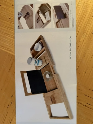 hochwertige Bambus-Badewannenablage "Aurora" - NEU